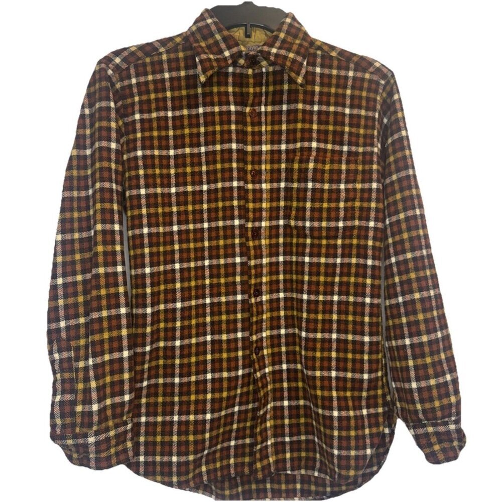 VTG Mens Multicolor Pendleton Wool Plaid Check Button Up Shirt M Classic Outdoor
